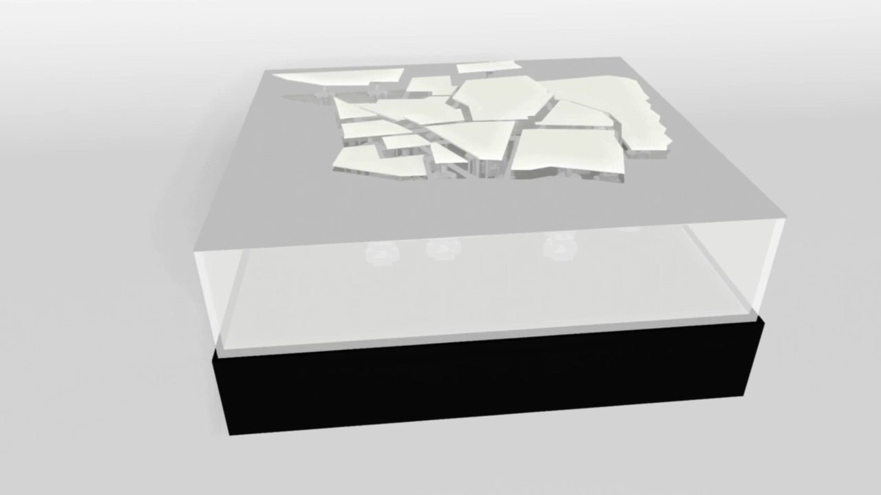 Render of the map table with the neighborhood units raised